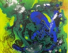 Farbenspiel mit Teer - Acryl, Mischtechnik