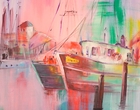Schiffe im Hafen - Acryl