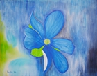 Blume in Blau - Acryl