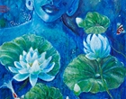 Blue - Öl, Mixed Media