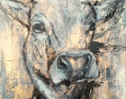 Die goldene Kuh - Tanja Thalheimer - Acryl, Goldfolie